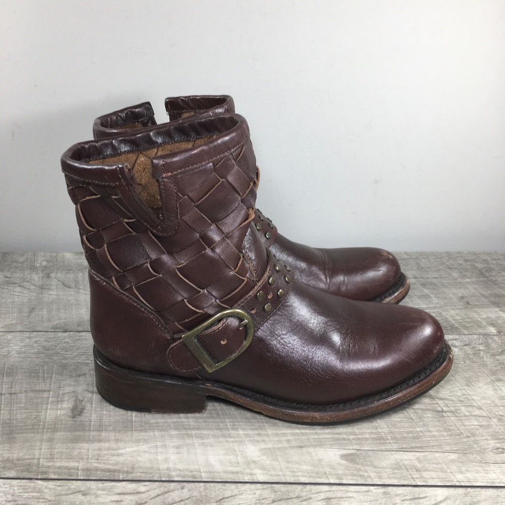 Matisse Womens Harness Motorcycle Biker Leather Short Soft Toe Booties Boots 6.5
